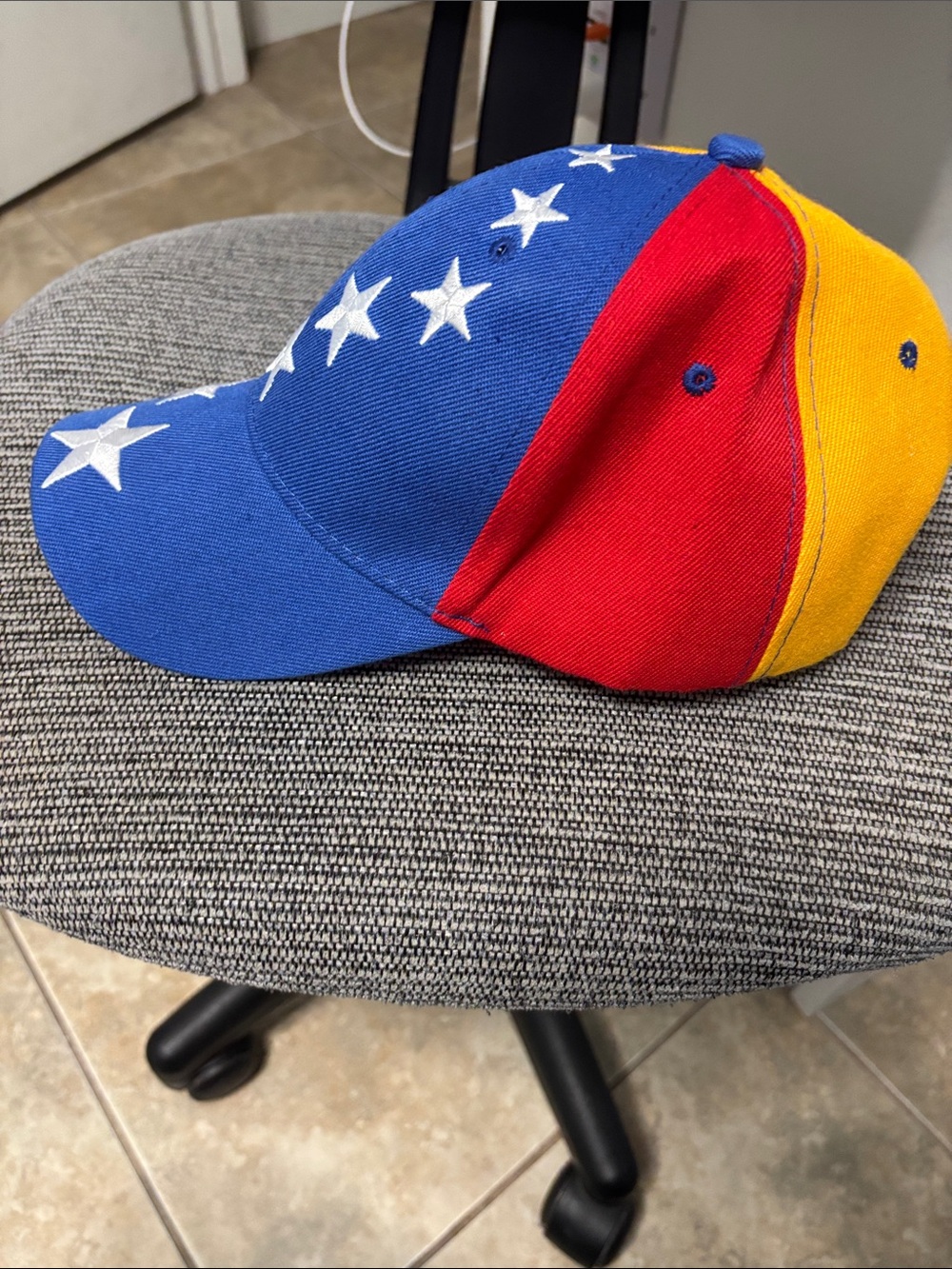Men's Tricolor Star Baseball Cap - Blue Red Yellow